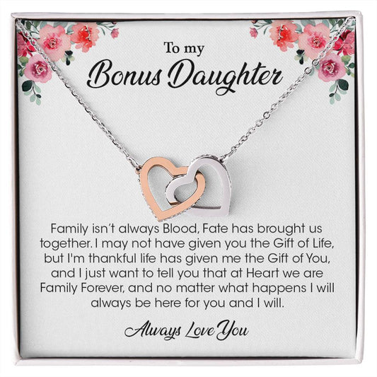 To My Daughter | Always Love You - Interlocking Hearts necklace